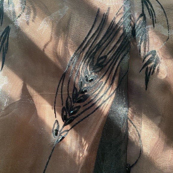 Ladies Designer Cocktail Skirt Black Embroidery David Meister - Picture 9 of 11